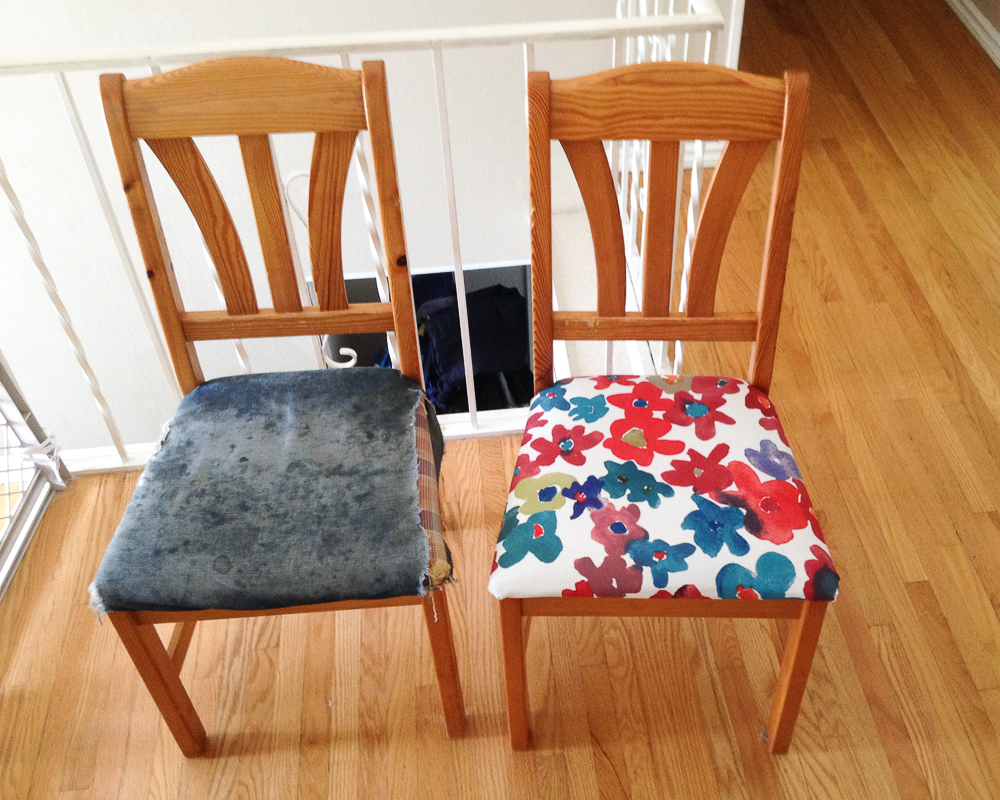 Weekend project Reupholstering the dining room chairs — Postcards